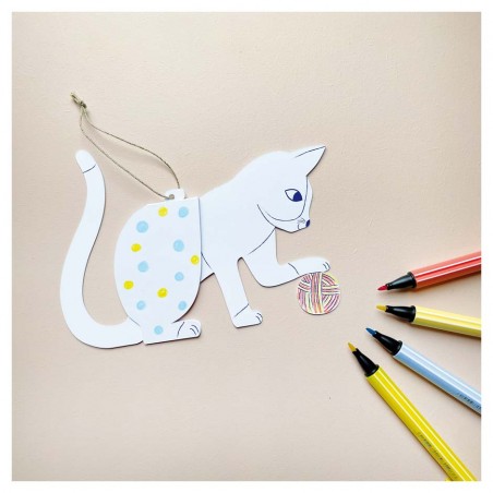 creative paper cat colouring kit for children