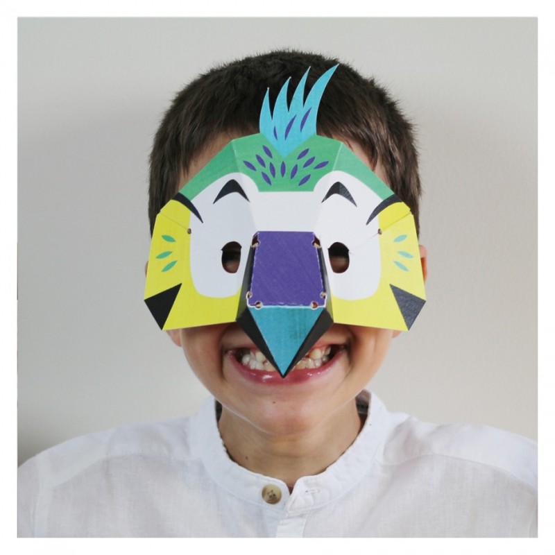 loisir créatif masques animaux de la jungle en papier fabriqués en